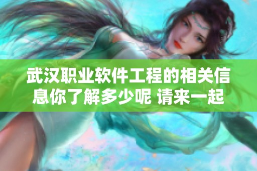 武汉职业软件工程的相关信息你了解多少呢 请来一起探索吧