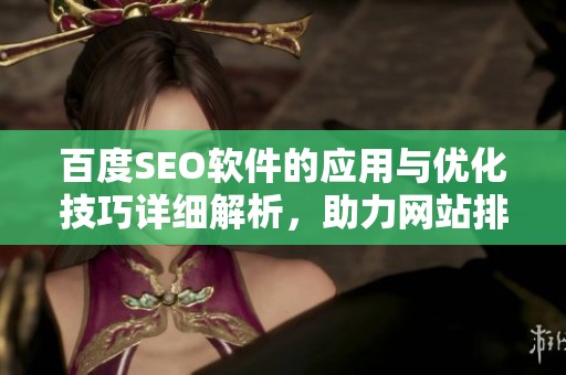 百度SEO软件的应用与优化技巧详细解析，助力网站排名提升与流量增长