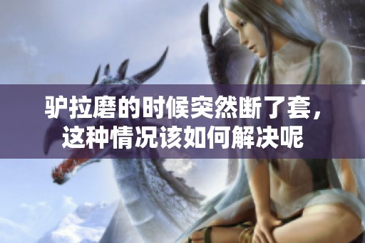 驴拉磨的时候突然断了套，这种情况该如何解决呢