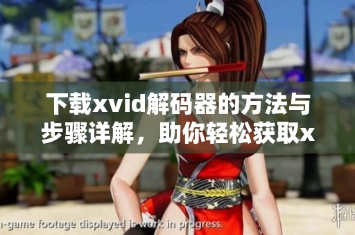 下载xvid解码器的方法与步骤详解，助你轻松获取xvid解码器