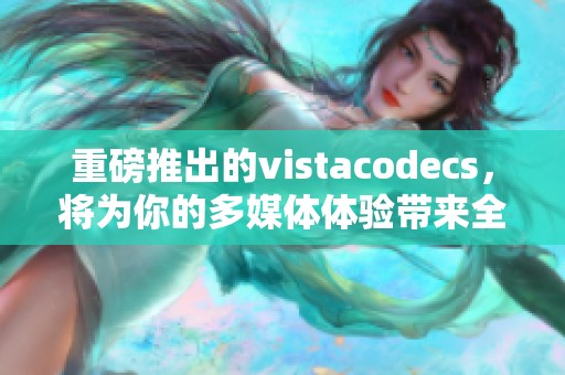 重磅推出的vistacodecs，将为你的多媒体体验带来全新震撼与改变