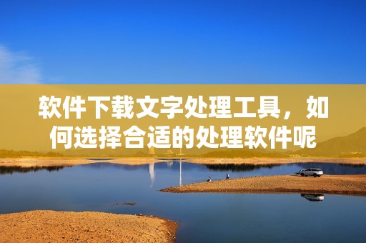 软件下载文字处理工具，如何选择合适的处理软件呢