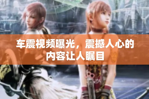 车震视频曝光，震撼人心的内容让人瞩目