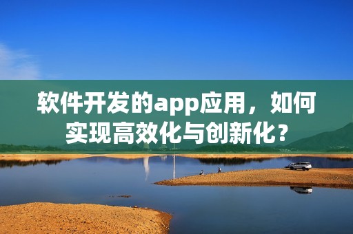 软件开发的app应用，如何实现高效化与创新化？