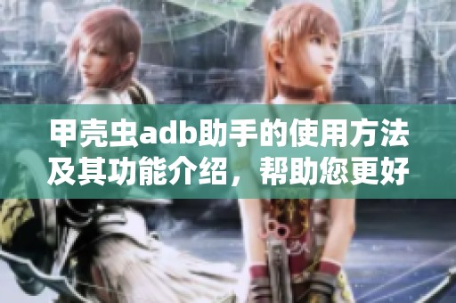 甲壳虫adb助手的使用方法及其功能介绍，帮助您更好地管理设备