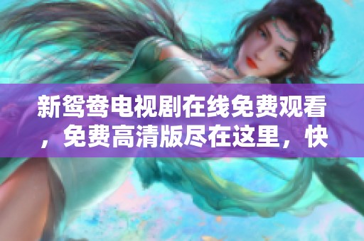 新鸳鸯电视剧在线免费观看，免费高清版尽在这里，快来一同观看吧