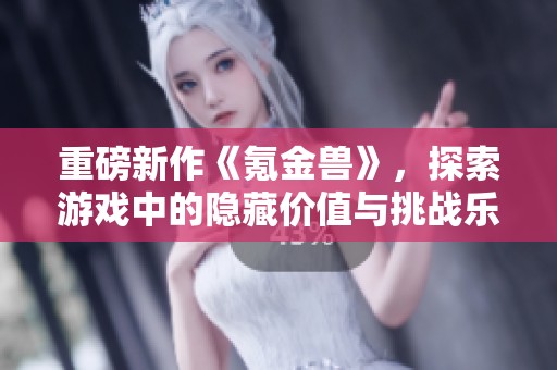 重磅新作《氪金兽》，探索游戏中的隐藏价值与挑战乐趣