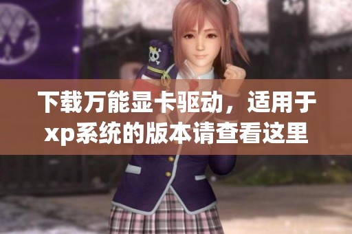 下载万能显卡驱动，适用于xp系统的版本请查看这里