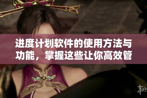进度计划软件的使用方法与功能，掌握这些让你高效管理项目进度