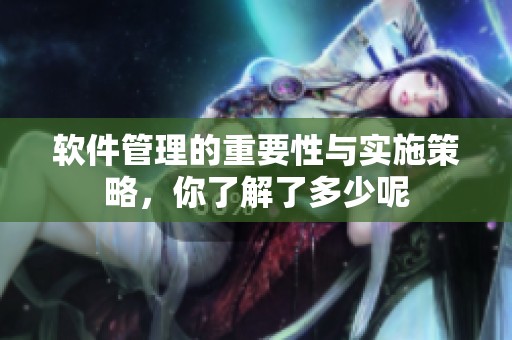 软件管理的重要性与实施策略，你了解了多少呢