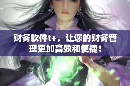 财务软件t+，让您的财务管理更加高效和便捷！