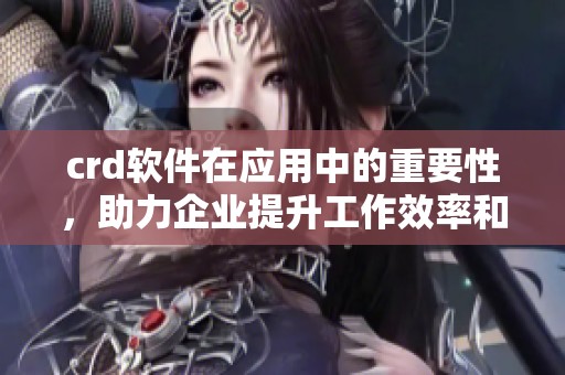 crd软件在应用中的重要性，助力企业提升工作效率和管理水平