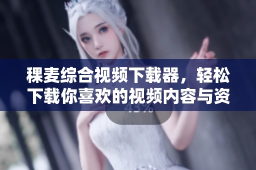 稞麦综合视频下载器，轻松下载你喜欢的视频内容与资源