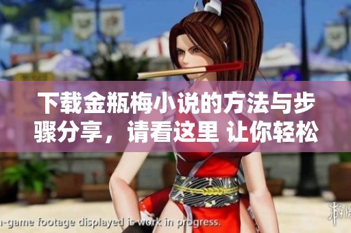 下载金瓶梅小说的方法与步骤分享，请看这里 让你轻松获取经典作品