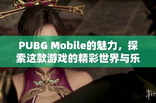 PUBG Mobile的魅力，探索这款游戏的精彩世界与乐趣