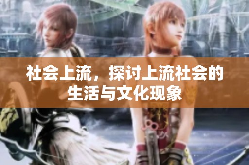 社会上流，探讨上流社会的生活与文化现象
