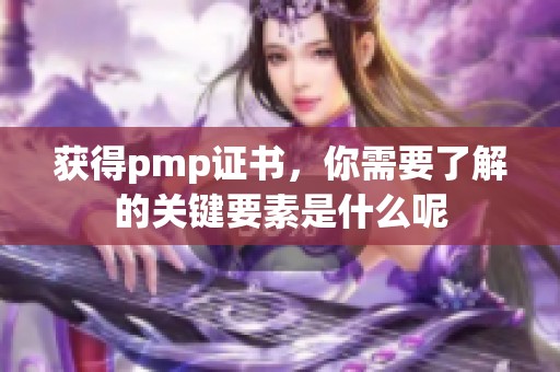 获得pmp证书，你需要了解的关键要素是什么呢
