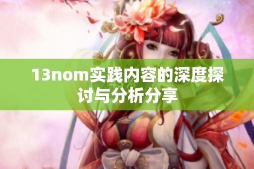 13nom实践内容的深度探讨与分析分享