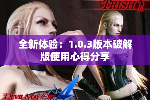 全新体验：1.0.3版本破解版使用心得分享