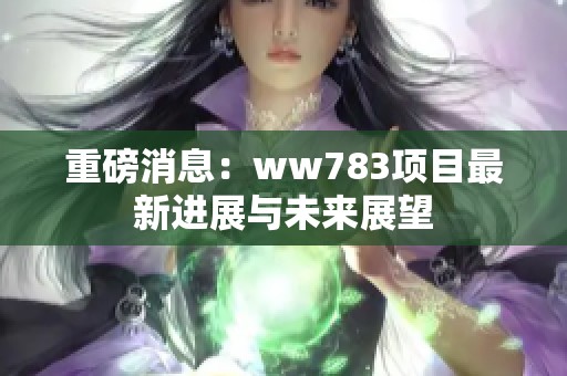 重磅消息：ww783项目最新进展与未来展望