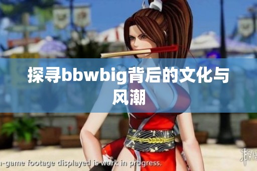 探寻bbwbig背后的文化与风潮