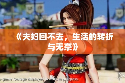 《夫妇回不去，生活的转折与无奈》