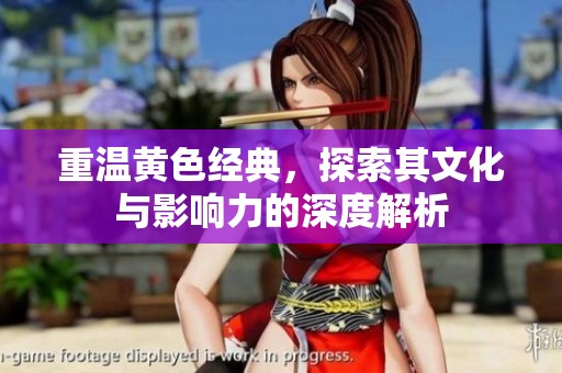 重温黄色经典，探索其文化与影响力的深度解析