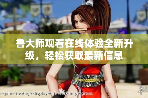 鲁大师观看在线体验全新升级，轻松获取最新信息