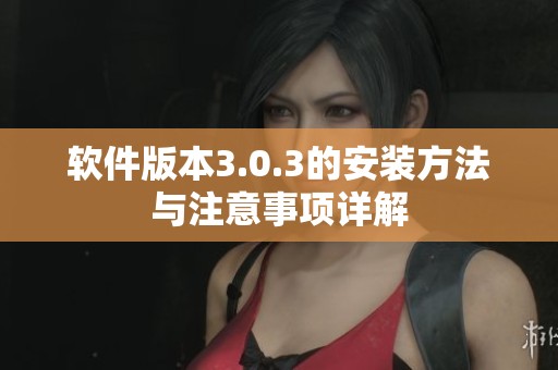 软件版本3.0.3的安装方法与注意事项详解