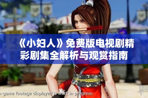 《小妇人》免费版电视剧精彩剧集全解析与观赏指南