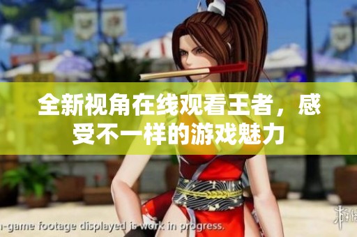 全新视角在线观看王者，感受不一样的游戏魅力