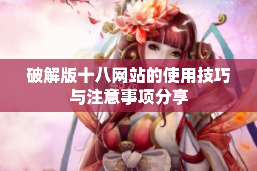 破解版十八网站的使用技巧与注意事项分享